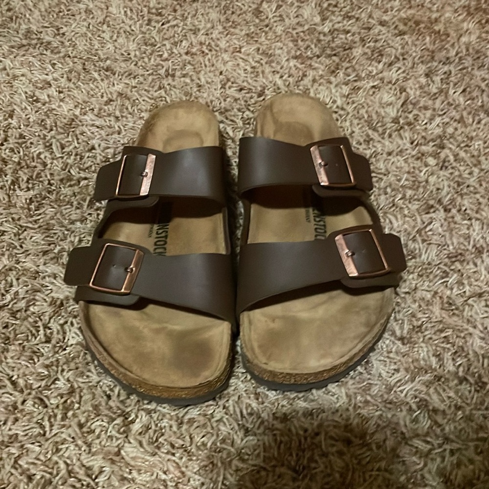 Birkenstocks-brown-worn a few times around the house